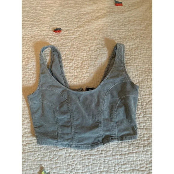 Urban Outfitters corduroy denim cropped tank Medium - Picture 1 of 7